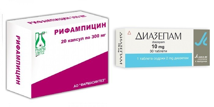 Капсулы Рифампицин и таблетки Диазепам