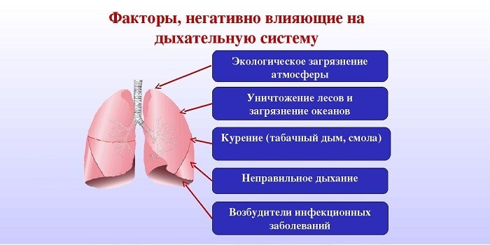 Факторы, негативно влияющие на дыхательную систему