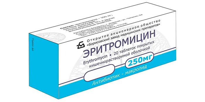 Таблетки Эритромицин