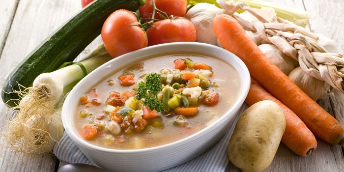 Суп и овощи