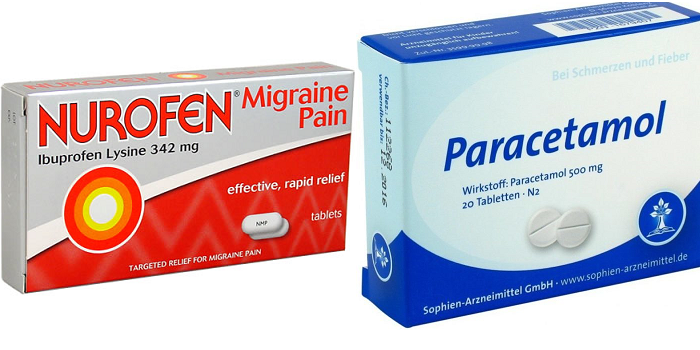Таблетки Парацетамол и Нурофен